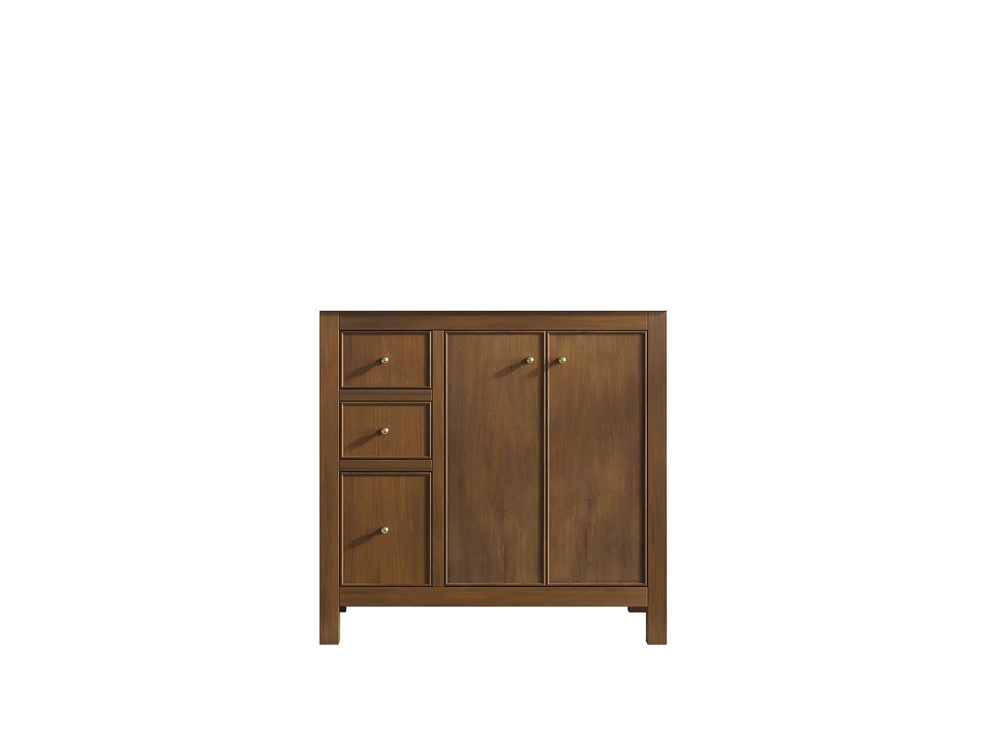 Chicago Teak 36 in. W x 22 in. D Right Offset Sink Bathroom Vanity - Willow Bath and Vanity