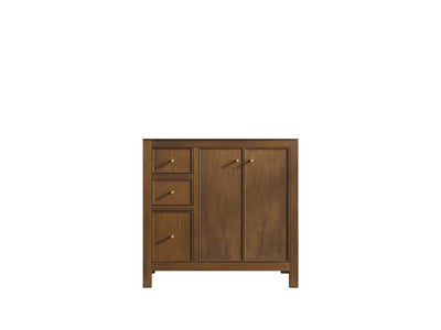 Chicago Teak 36 in. W x 22 in. D Right Offset Sink Bathroom Vanity - Willow Bath and Vanity