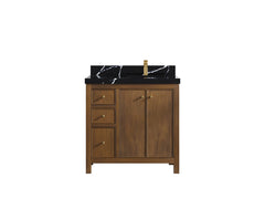 Chicago Teak 36 in. W x 22 in. D Right Offset Sink Bathroom Vanity - photo 8