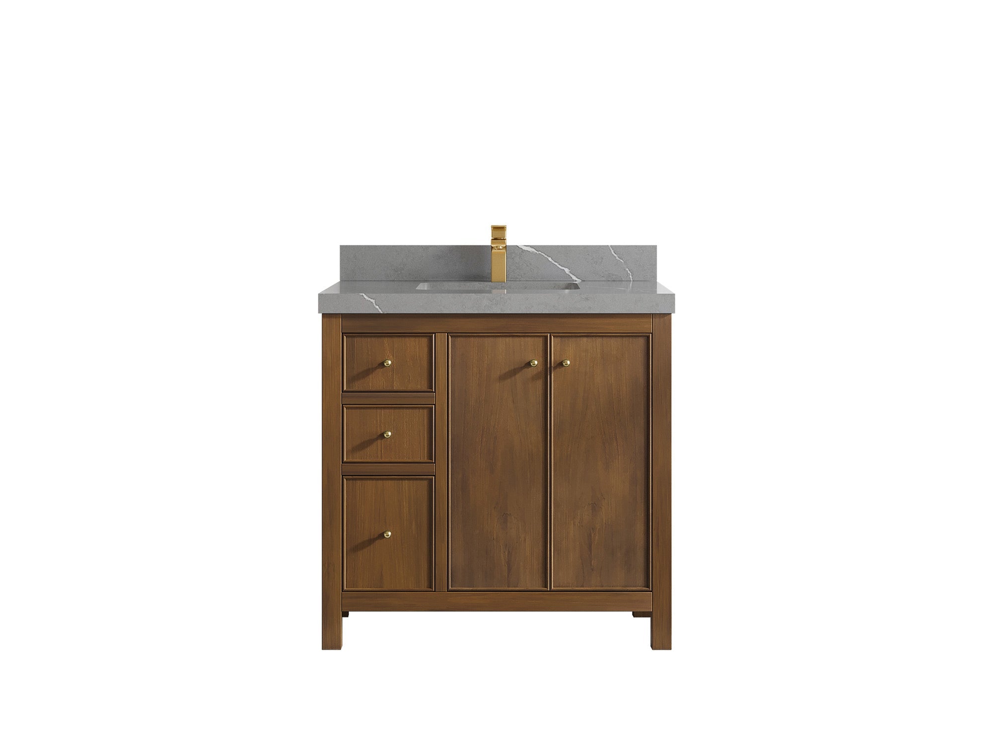 Chicago Teak 36" W x 22" D Center Sink Bathroom Vanity - Willow Bath and Vanity