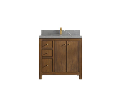 Chicago Teak 36" W x 22" D Center Sink Bathroom Vanity - Willow Bath and Vanity
