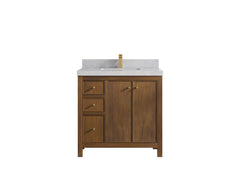 Chicago Teak 36 in. W x 22 in. D Center Sink Bathroom Vanity - photo 30