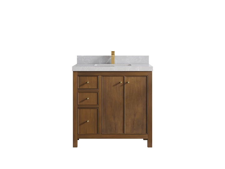 Chicago Teak 36" W x 22" D Center Sink Bathroom Vanity - photo 30