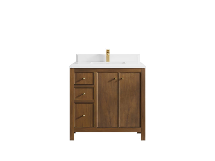 Chicago Teak 36" W x 22" D Center Sink Bathroom Vanity - photo 26