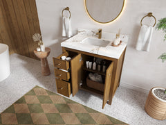 Chicago Teak 36 in. W x 22 in. D Center Sink Bathroom Vanity - photo 3