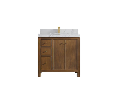Chicago Teak 36" W x 22" D Center Sink Bathroom Vanity - Willow Bath and Vanity
