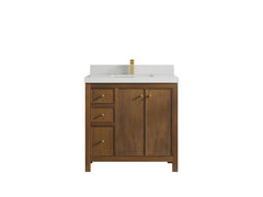 Chicago Teak 36 in. W x 22 in. D Center Sink Bathroom Vanity - photo 12