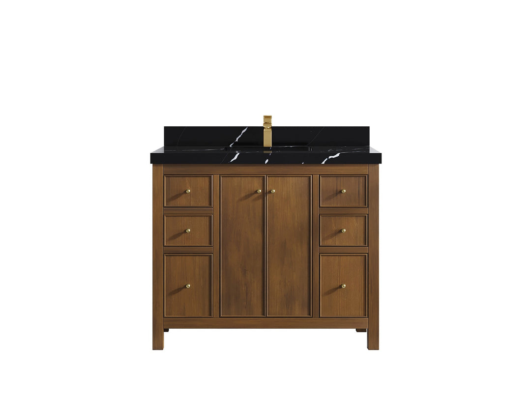 Chicago Teak 42 in. W x 22 in. D Single Sink Bathroom Vanity - Willow Bath and Vanity