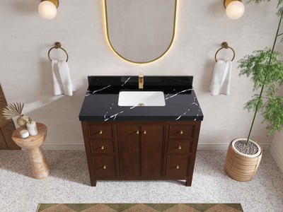 Chicago Teak 42 in. W x 22 in. D Single Sink Bathroom Vanity - Willow Bath and Vanity