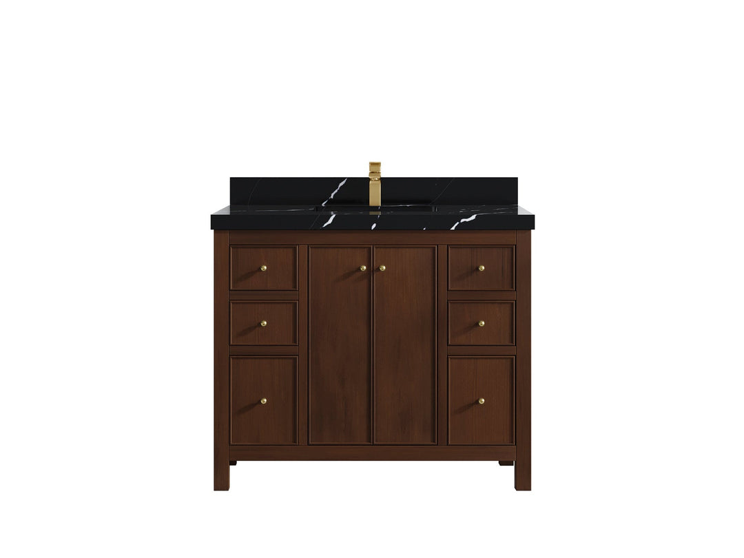 Chicago Teak 42 in. W x 22 in. D Single Sink Bathroom Vanity - Willow Bath and Vanity