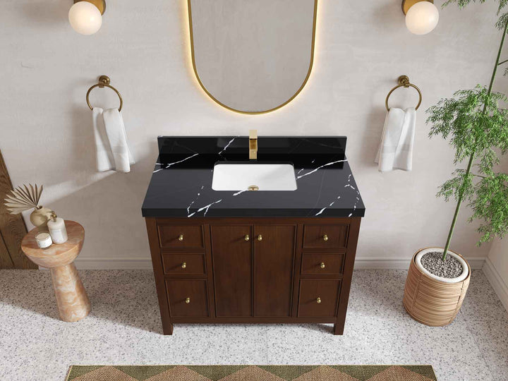 Chicago Teak 42 in. W x 22 in. D Single Sink Bathroom Vanity - photo 2