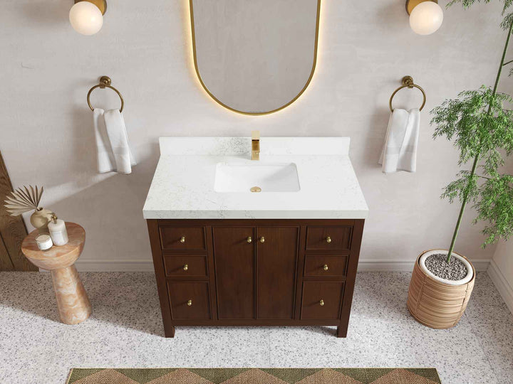Chicago Teak 42 in. W x 22 in. D Single Sink Bathroom Vanity - photo 32