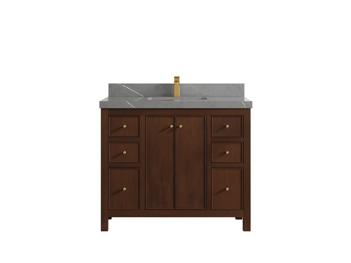 Chicago Teak 42 in. W x 22 in. D Single Sink Bathroom Vanity - photo 37