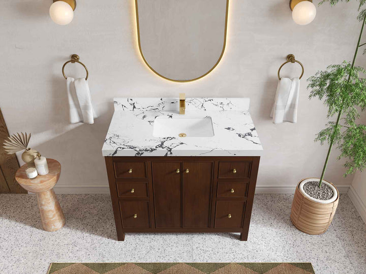 Chicago Teak 42 in. W x 22 in. D Single Sink Bathroom Vanity - photo 42