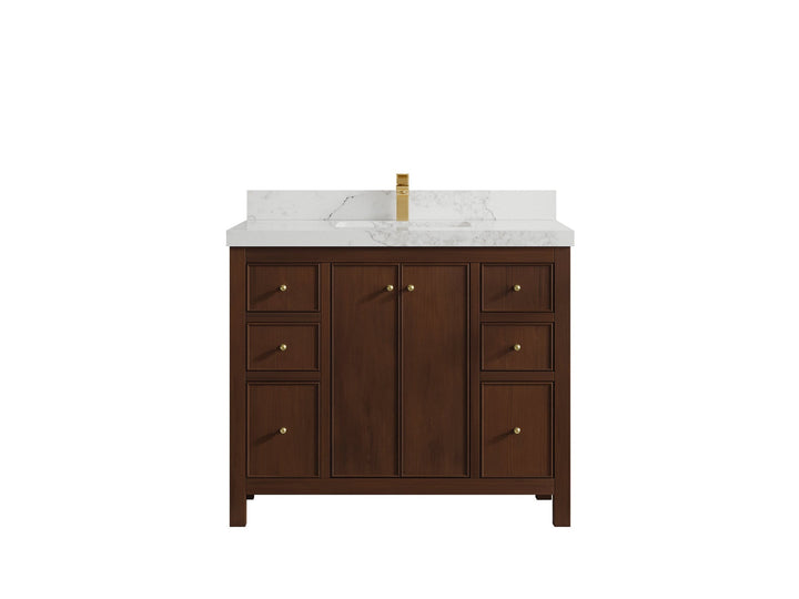 Chicago Teak 42 in. W x 22 in. D Single Sink Bathroom Vanity - photo 23