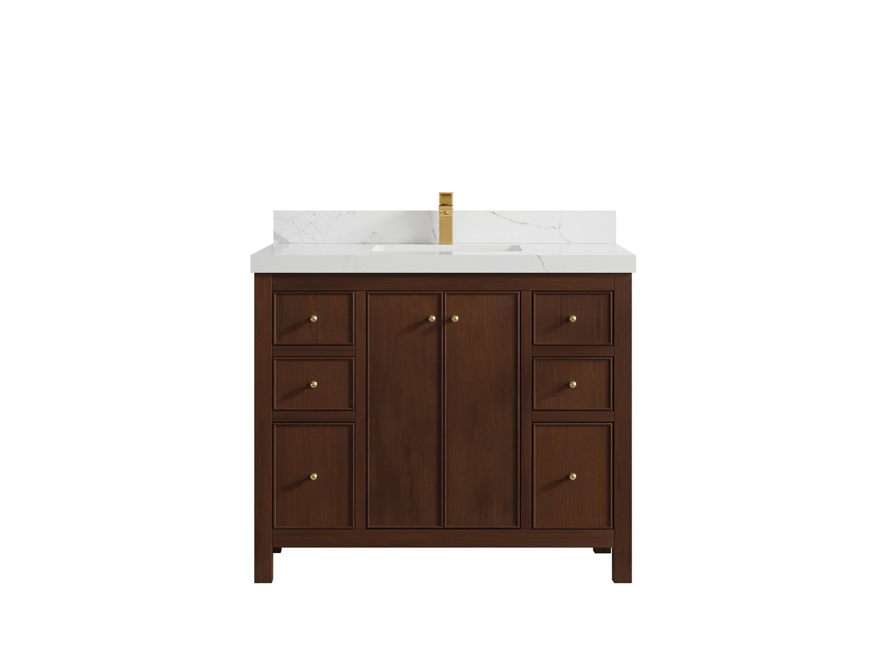 Chicago Teak 42 in. W x 22 in. D Single Sink Bathroom Vanity - Willow Bath and Vanity