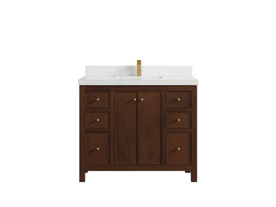 Chicago Teak 42 in. W x 22 in. D Single Sink Bathroom Vanity - Willow Bath and Vanity