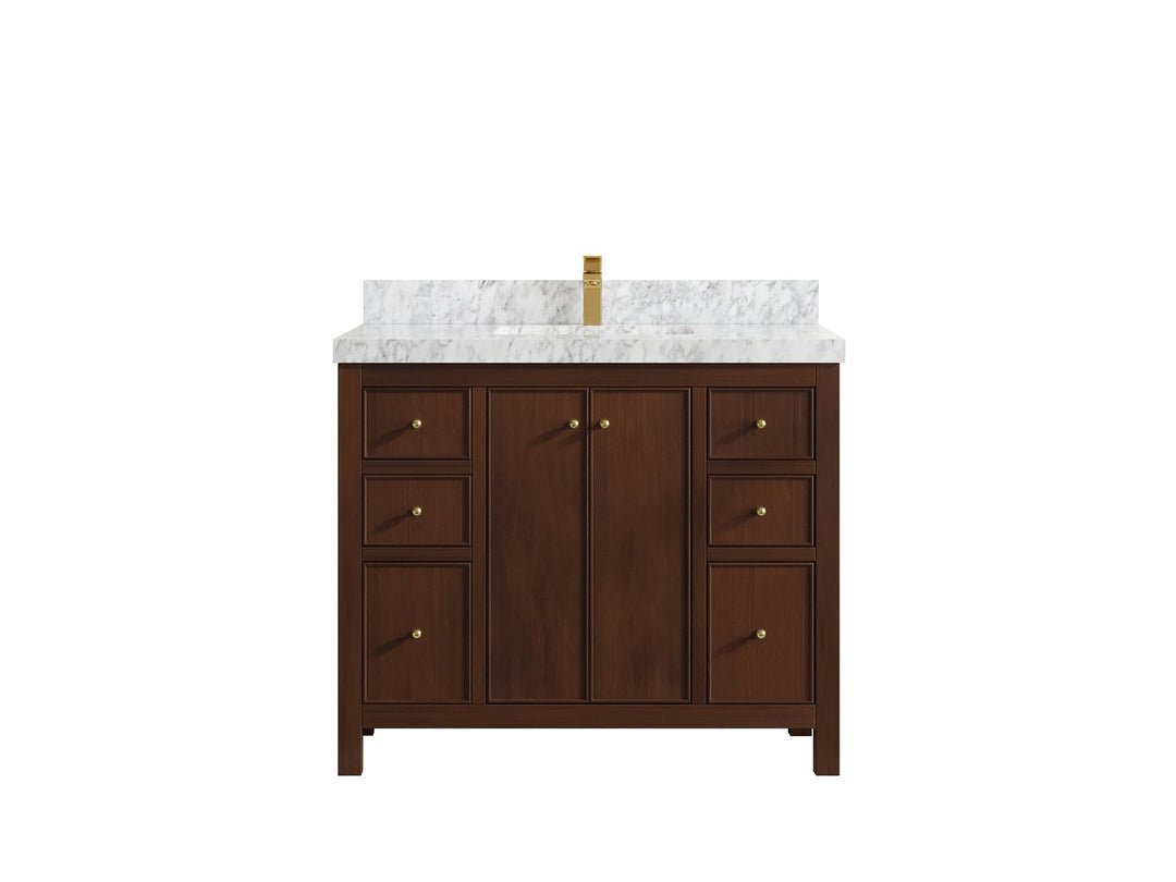 Chicago Teak 42 in. W x 22 in. D Single Sink Bathroom Vanity - Willow Bath and Vanity