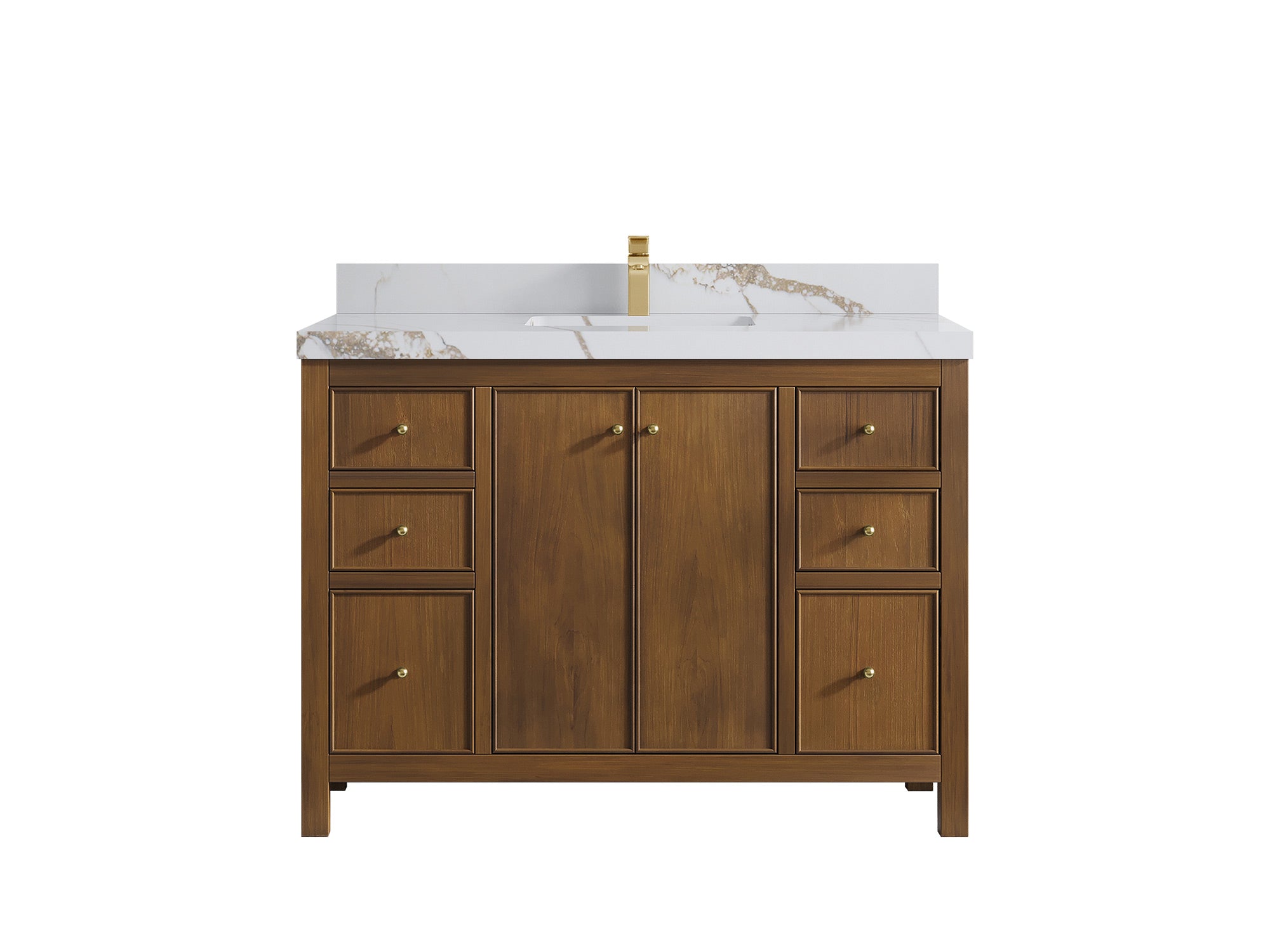 Chicago Teak 48 in. W x 22 in. D Single Sink Bathroom Vanity - Willow Bath and Vanity