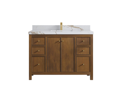 Chicago Teak 48 in. W x 22 in. D Single Sink Bathroom Vanity - Willow Bath and Vanity