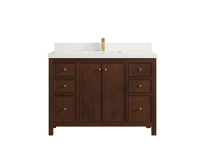 Chicago Teak 48 in. W x 22 in. D Single Sink Bathroom Vanity - Willow Bath and Vanity