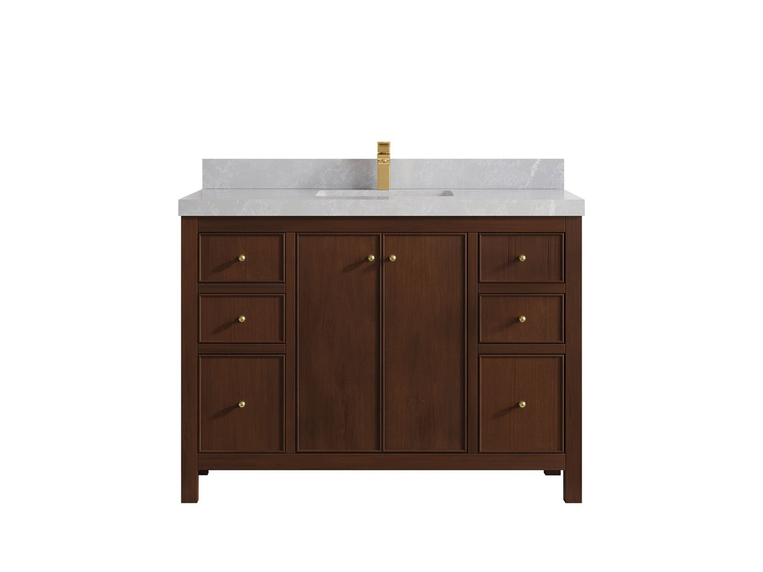 Chicago Teak 48 in. W x 22 in. D Single Sink Bathroom Vanity - Willow Bath and Vanity