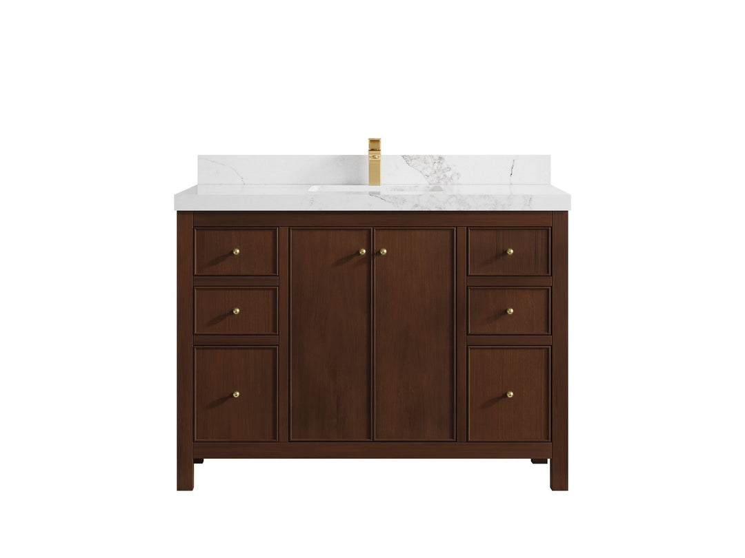 Chicago Teak 48 in. W x 22 in. D Single Sink Bathroom Vanity - Willow Bath and Vanity