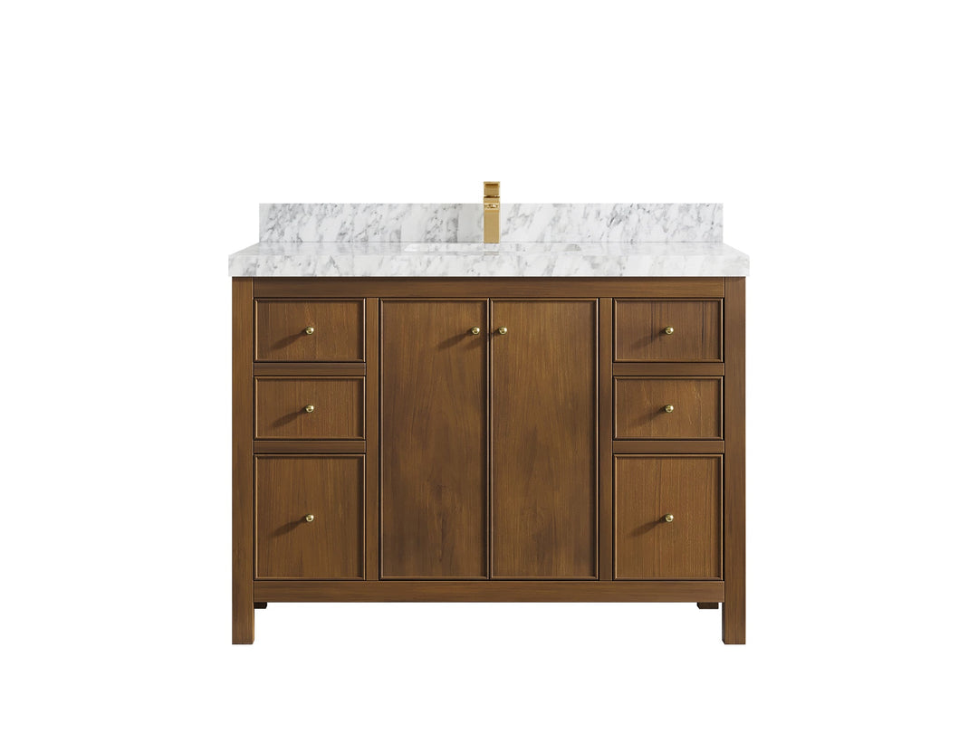 Chicago Teak 48 in. W x 22 in. D Single Sink Bathroom Vanity - Willow Bath and Vanity