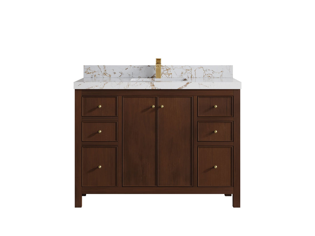 Chicago Teak 48 in. W x 22 in. D Single Sink Bathroom Vanity - Willow Bath and Vanity