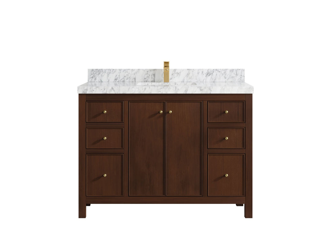 Chicago Teak 48 in. W x 22 in. D Single Sink Bathroom Vanity - Willow Bath and Vanity