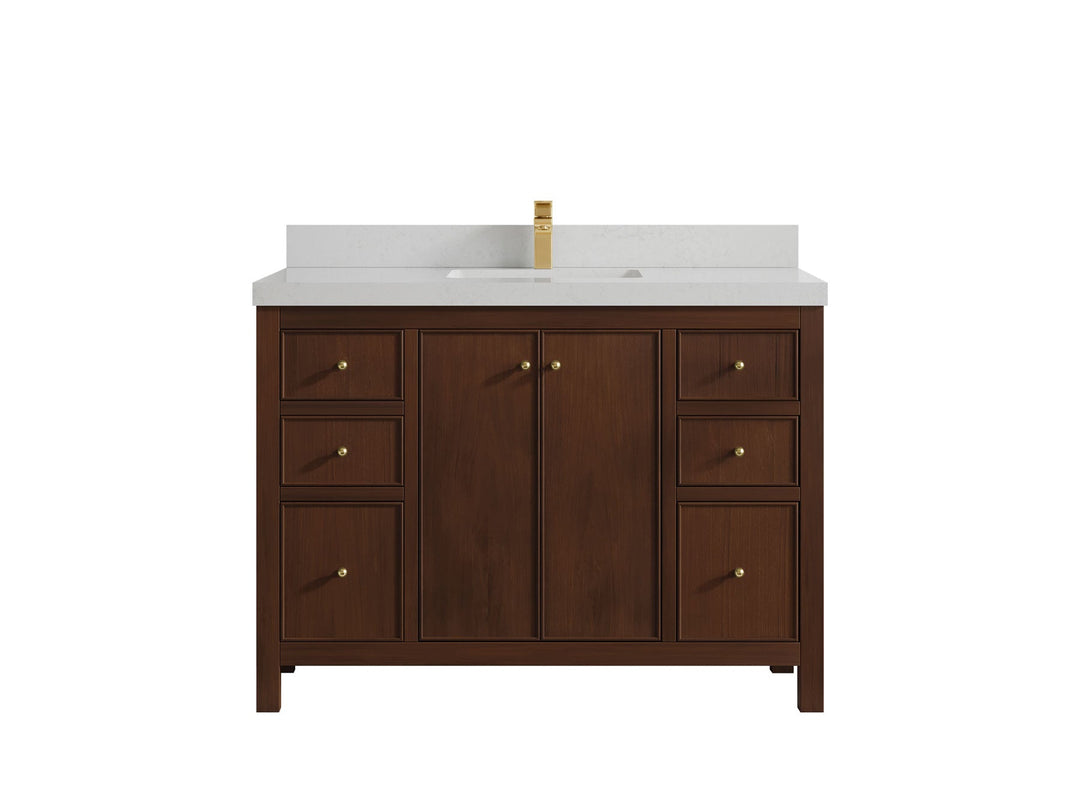 Chicago Teak 48 in. W x 22 in. D Single Sink Bathroom Vanity - Willow Bath and Vanity
