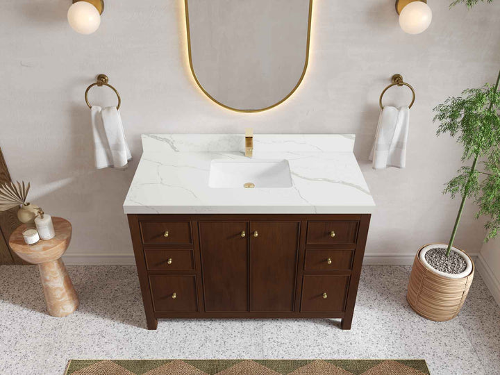 Chicago Teak 48 in. W x 22 in. D Single Sink Bathroom Vanity - photo 14