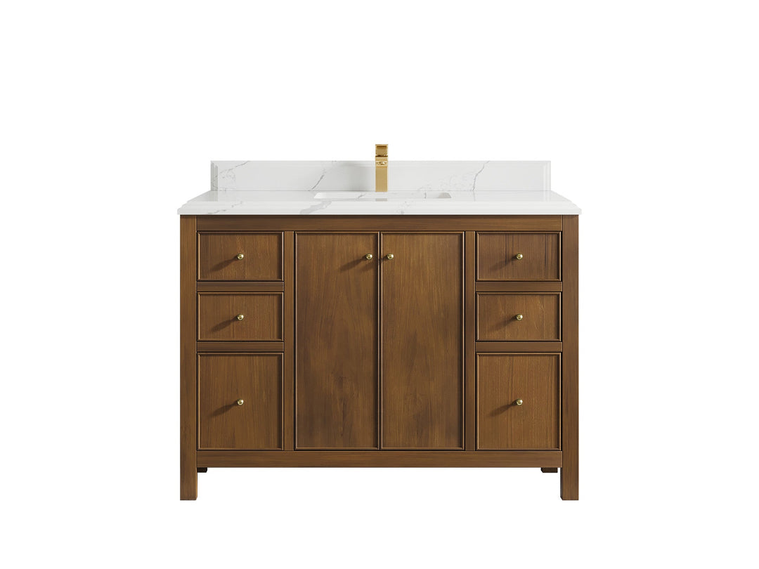 Chicago Teak 48 in. W x 22 in. D Single Sink Bathroom Vanity - Willow Bath and Vanity