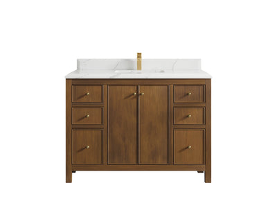 Chicago Teak 48 in. W x 22 in. D Single Sink Bathroom Vanity - Willow Bath and Vanity