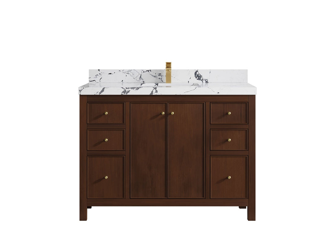 Chicago Teak 48 in. W x 22 in. D Single Sink Bathroom Vanity - Willow Bath and Vanity