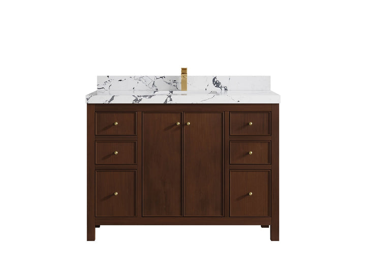 Chicago Teak 48 in. W x 22 in. D Single Sink Bathroom Vanity - photo 37
