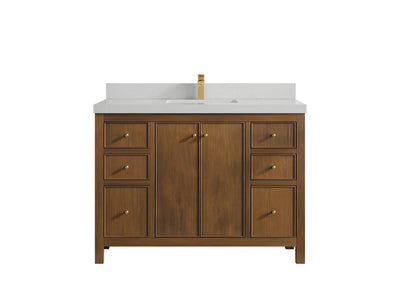 Chicago Teak 48 in. W x 22 in. D Single Sink Bathroom Vanity - Willow Bath and Vanity