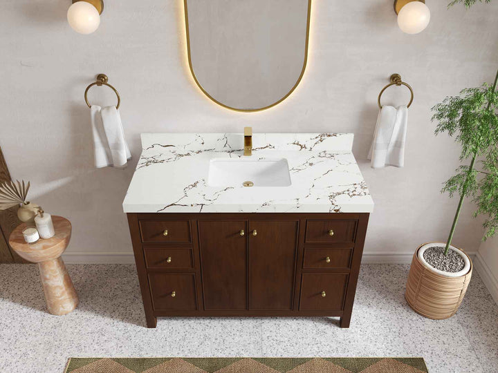 Chicago Teak 48 in. W x 22 in. D Single Sink Bathroom Vanity - photo 32