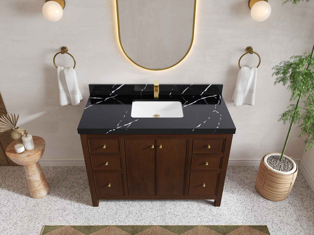 Chicago Teak 48 in. W x 22 in. D Single Sink Bathroom Vanity - Willow Bath and Vanity