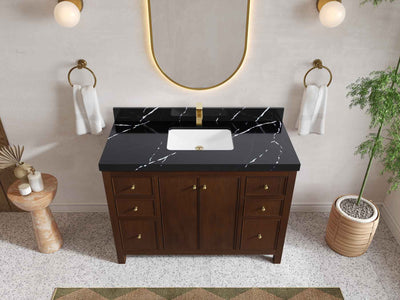 Chicago Teak 48 in. W x 22 in. D Single Sink Bathroom Vanity - Willow Bath and Vanity