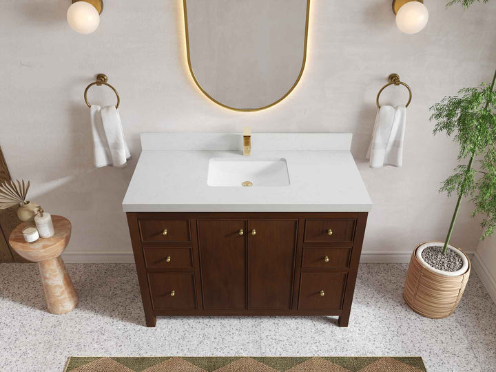 Chicago Teak 48 in. W x 22 in. D Single Sink Bathroom Vanity - photo 8