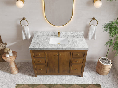 Chicago Teak 48 in. W x 22 in. D Single Sink Bathroom Vanity - Willow Bath and Vanity