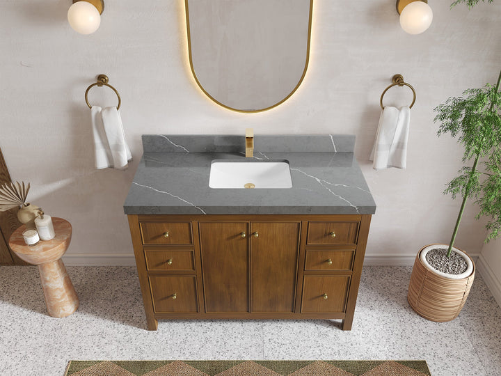 Chicago Teak 48 in. W x 22 in. D Single Sink Bathroom Vanity - photo 32