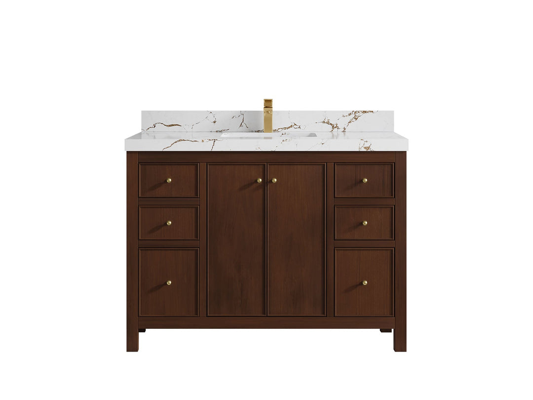 Chicago Teak 48 in. W x 22 in. D Single Sink Bathroom Vanity - Willow Bath and Vanity