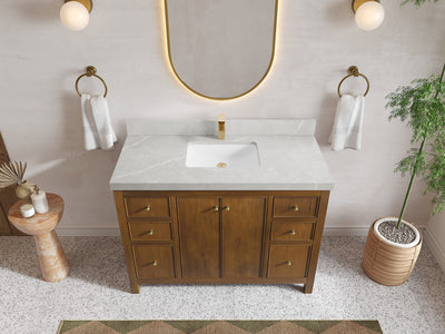 Chicago Teak 48 in. W x 22 in. D Single Sink Bathroom Vanity - Willow Bath and Vanity