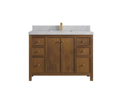 Chicago Teak 48 in. W x 22 in. D Single Sink Bathroom Vanity - Willow Bath and Vanity