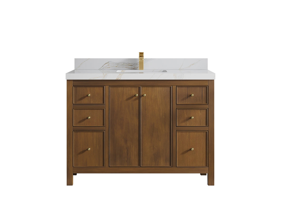 Chicago Teak 48 in. W x 22 in. D Single Sink Bathroom Vanity - Willow Bath and Vanity