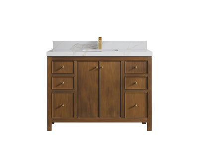 Chicago Teak 48 in. W x 22 in. D Single Sink Bathroom Vanity - Willow Bath and Vanity