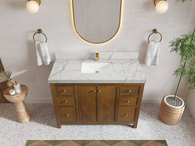 Chicago Teak 48 in. W x 22 in. D Single Sink Bathroom Vanity - Willow Bath and Vanity