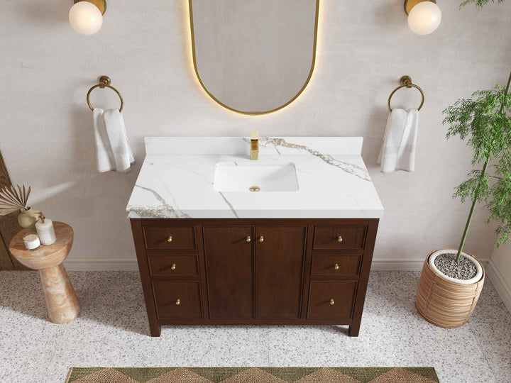 Chicago Teak 48 in. W x 22 in. D Single Sink Bathroom Vanity - photo 12